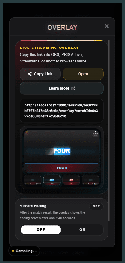 GV Cricket live stream overlay setup