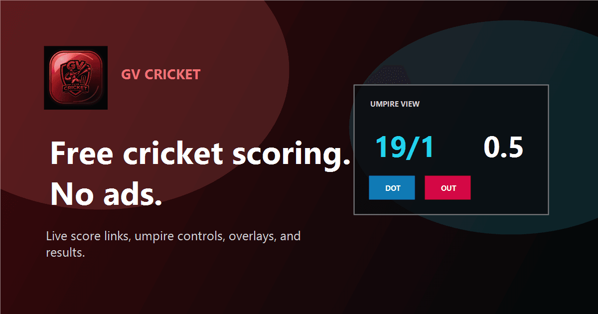 GV Cricket scoring and scoreboard proof