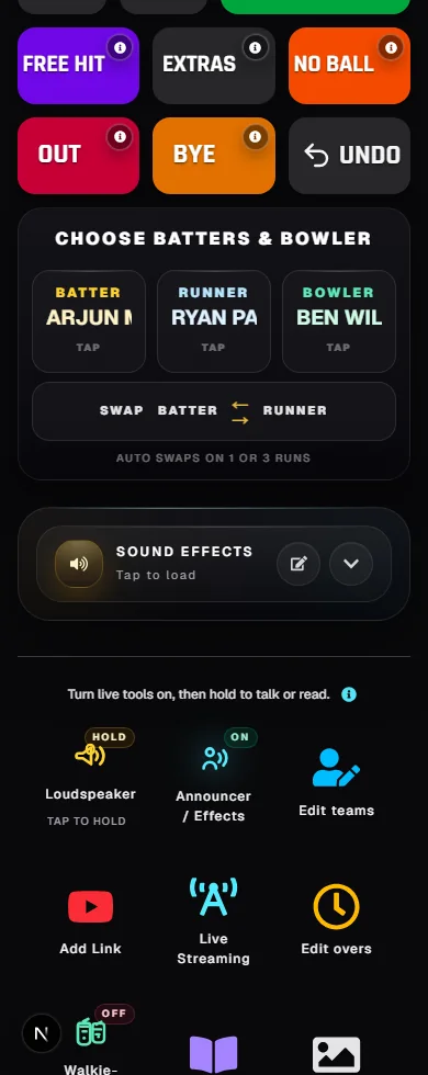 Cricket Loudspeaker screenshot from GV Cricket